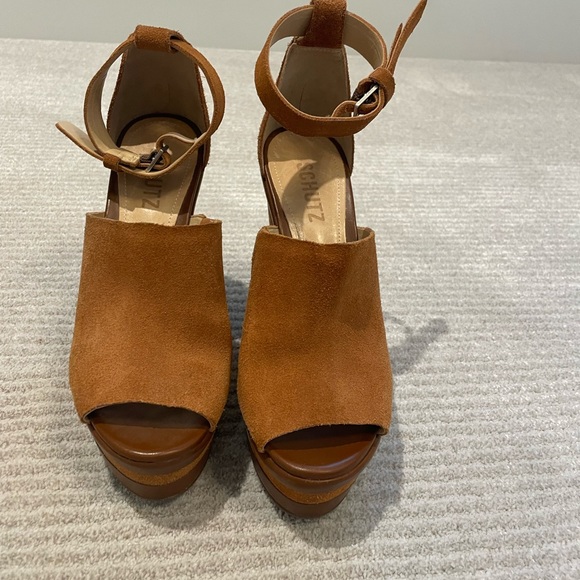 Schutz suede wedges size 36.5 - Picture 2 of 4